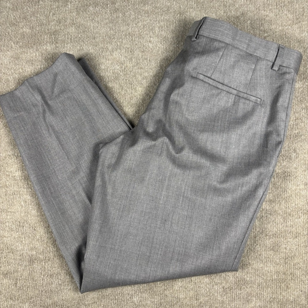 BOSS Hugo Boss Mens Dress Pants 38R X 28 Gray Flat Front Formal Trousers